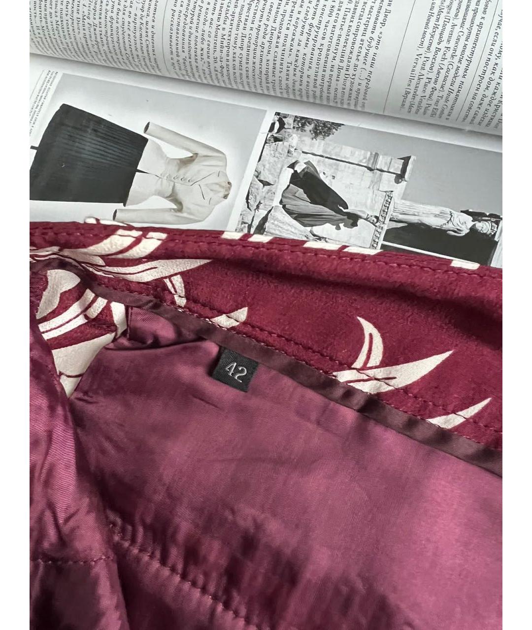 PRADA Бордовые брюки широкие, фото 4