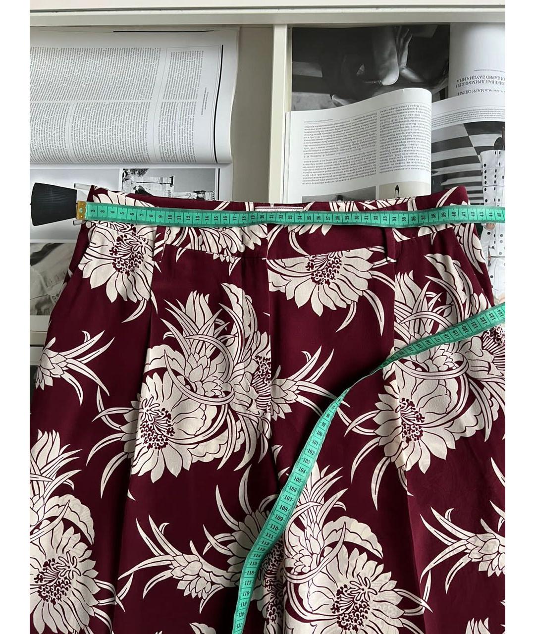 PRADA Бордовые брюки широкие, фото 6