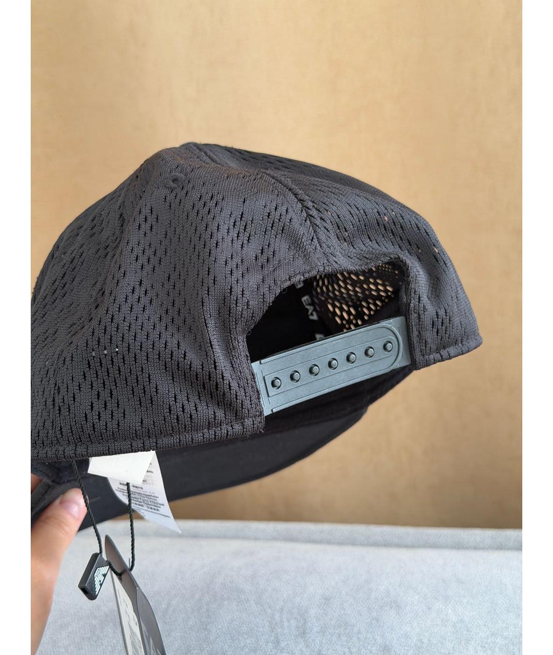 EMPORIO ARMANI Черная хлопковая кепка/бейсболка, фото 3