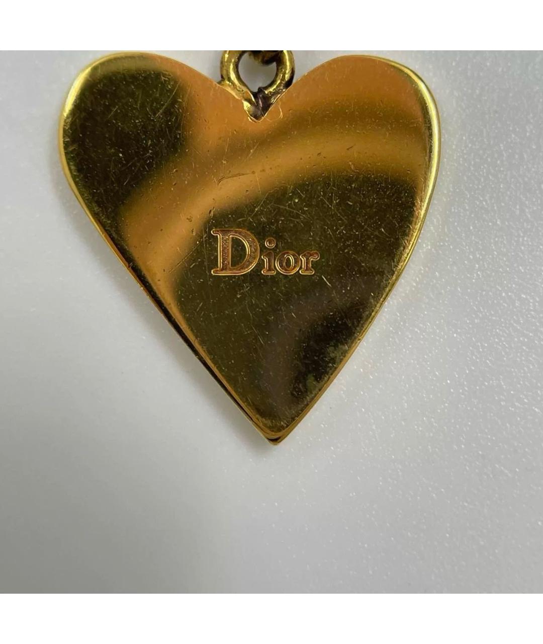 CHRISTIAN DIOR Золотые металлические серьги, фото 5