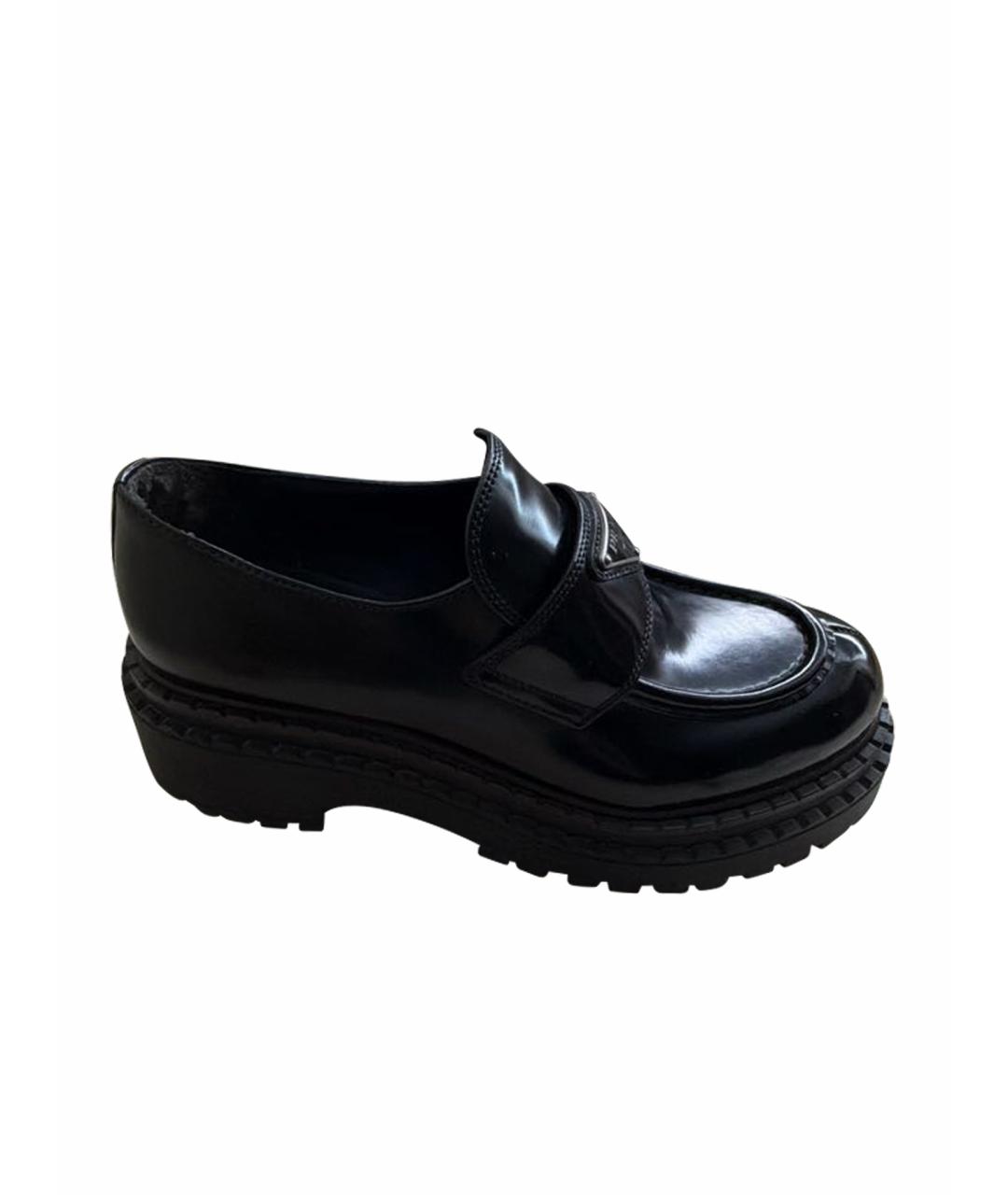 PRADA Черные кожаные лоферы, фото 1