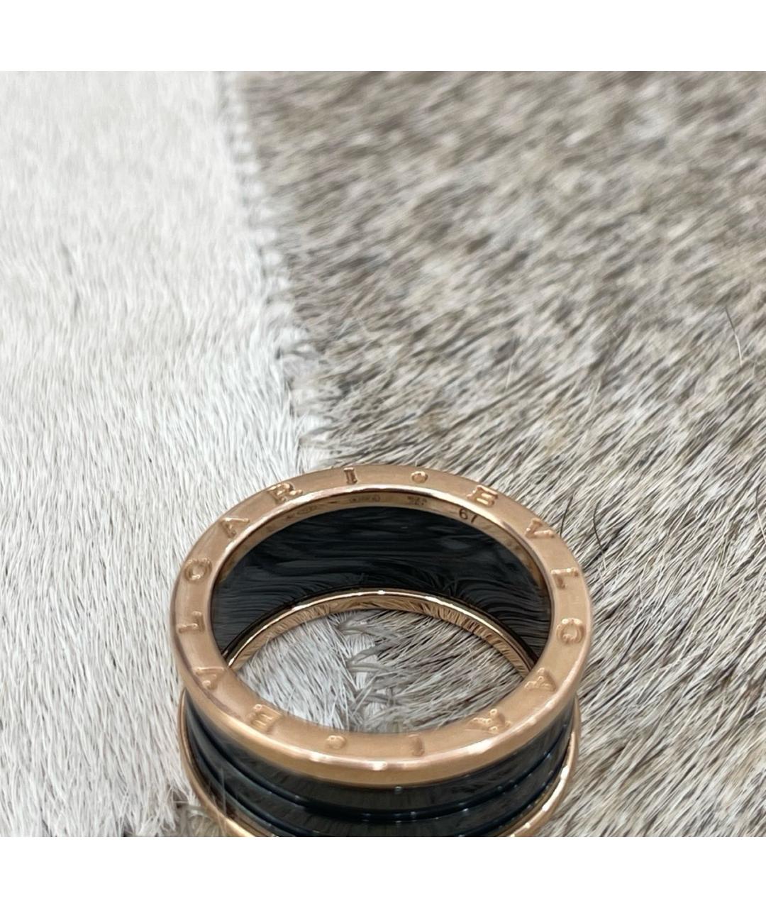 BVLGARI Черное кольцо из розового золота, фото 4