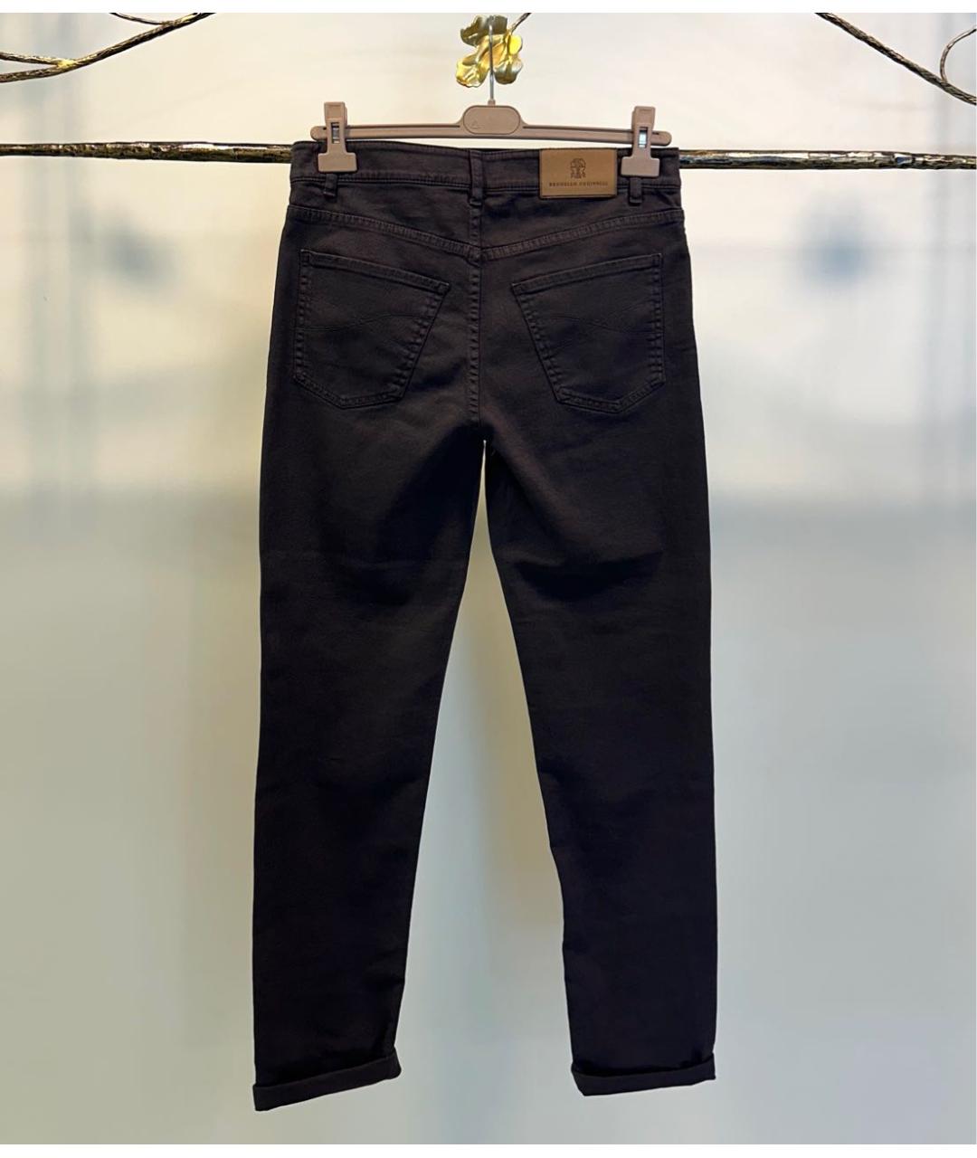 BRUNELLO CUCINELLI Коричневые хлопковые прямые джинсы, фото 3