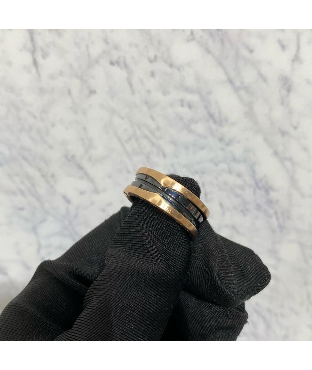 BVLGARI Черное кольцо из розового золота, фото 6