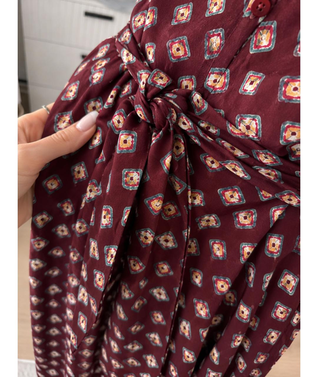 POLO RALPH LAUREN Бордовое вискозное платье, фото 7
