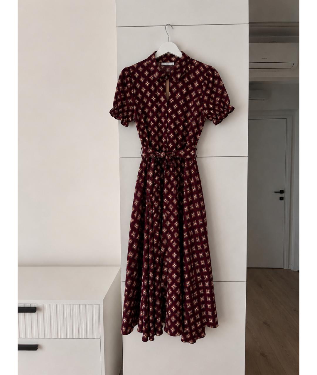 POLO RALPH LAUREN Бордовое вискозное платье, фото 2