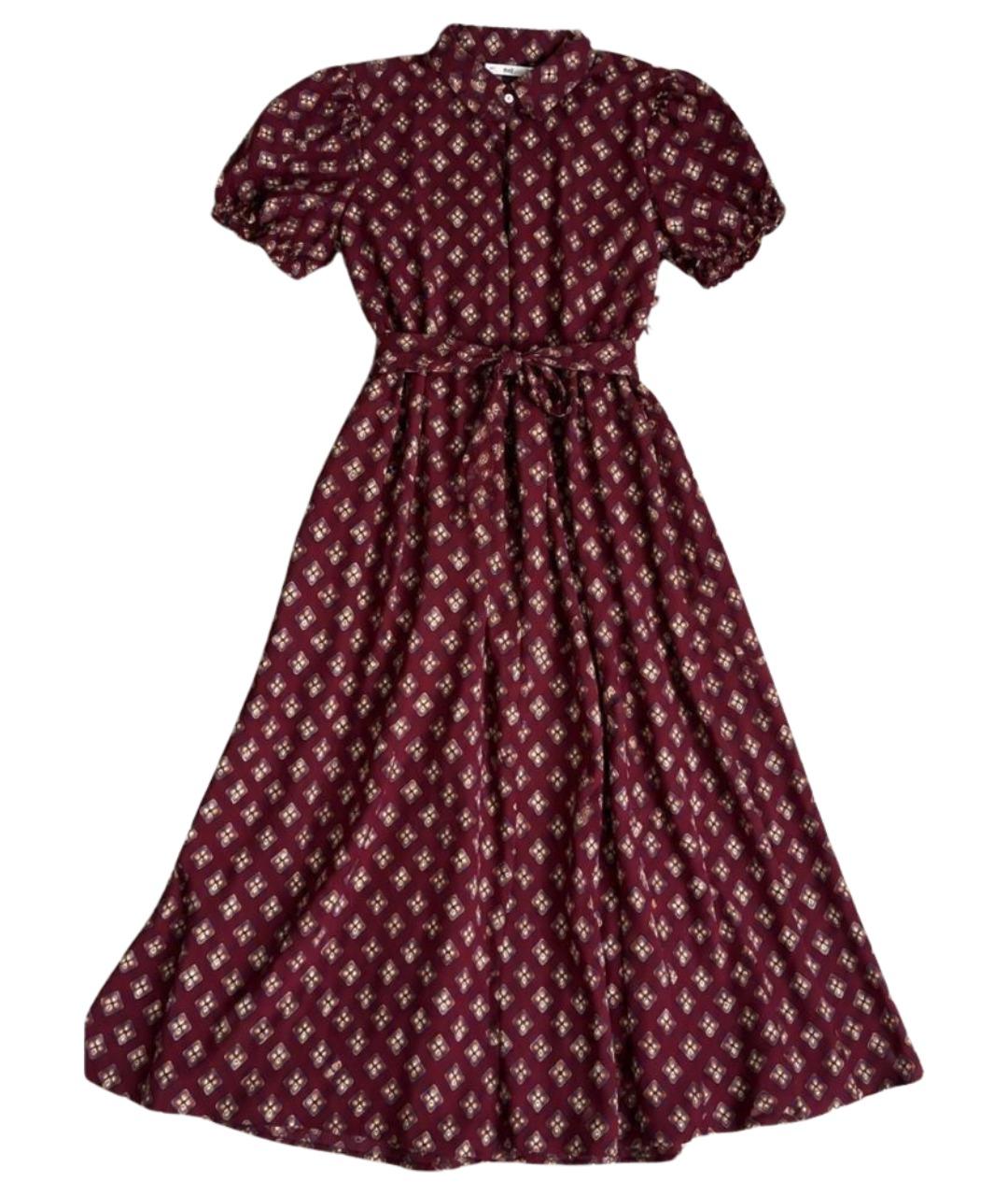 POLO RALPH LAUREN Бордовое вискозное платье, фото 1