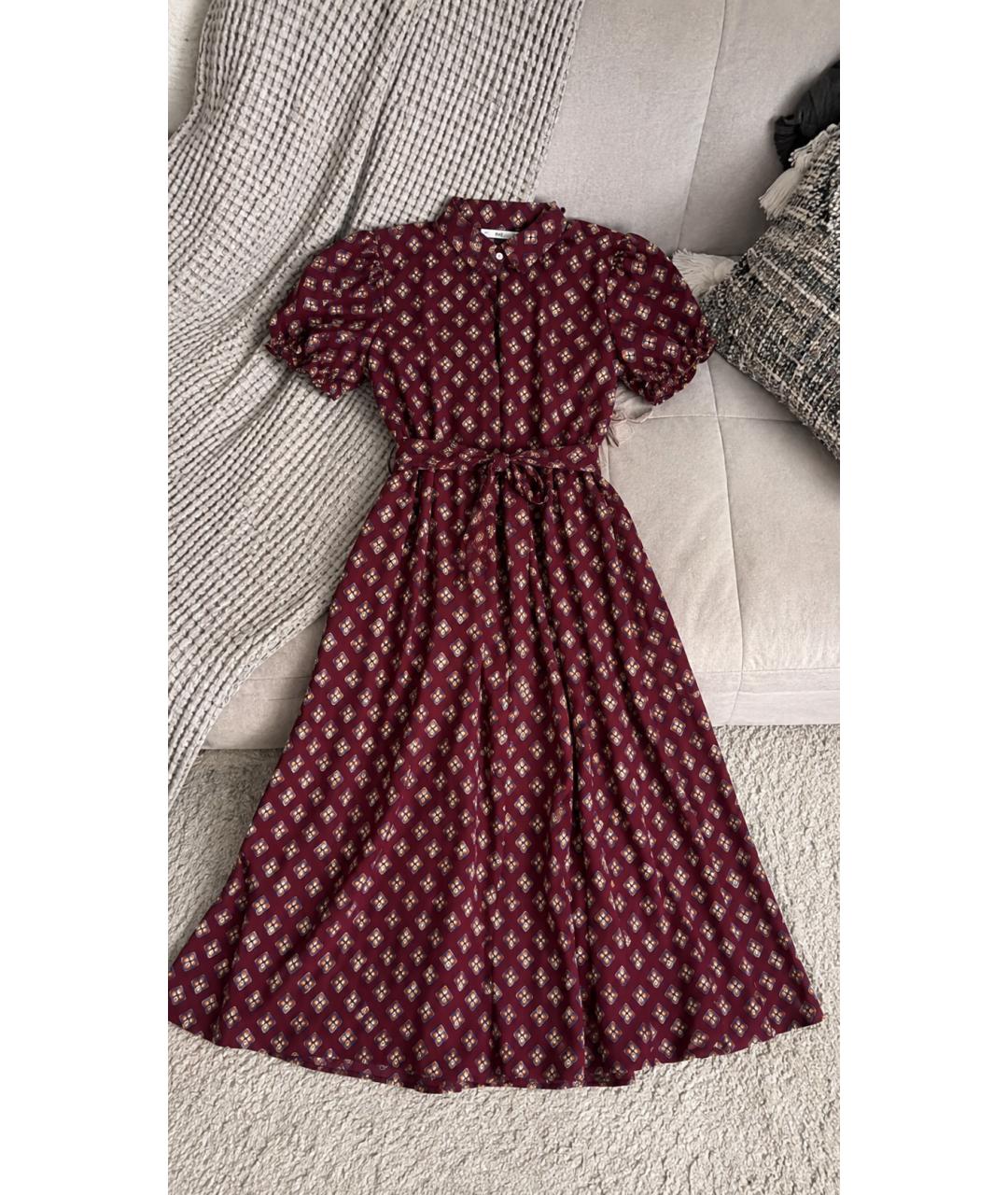 POLO RALPH LAUREN Бордовое вискозное платье, фото 9