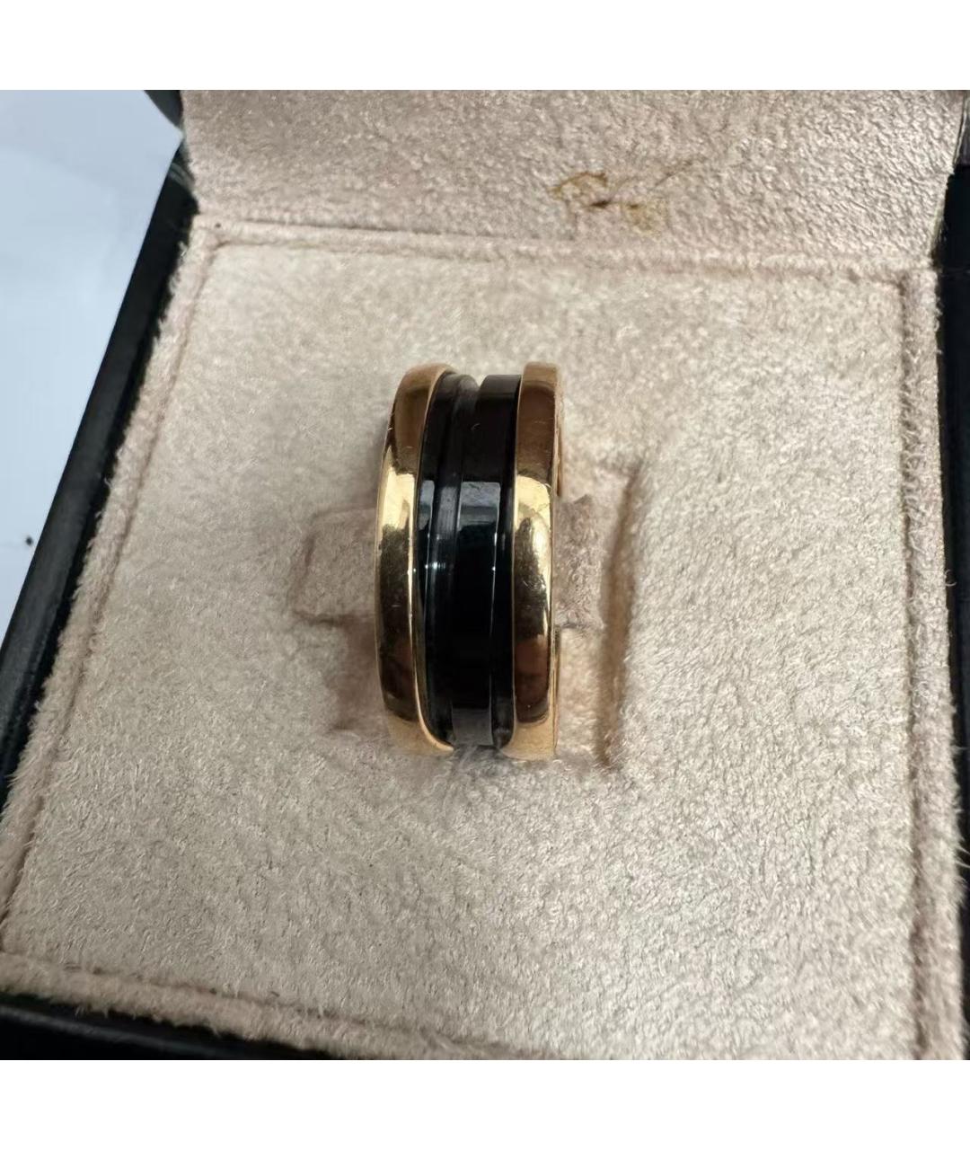 BVLGARI Черное кольцо из розового золота, фото 4