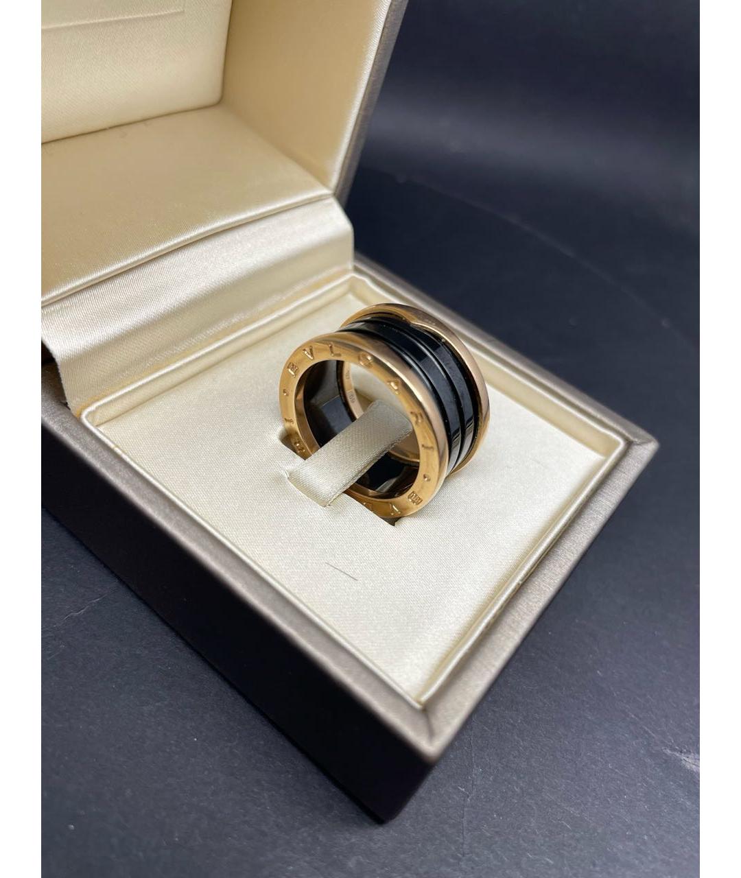 BVLGARI Черное кольцо из розового золота, фото 3