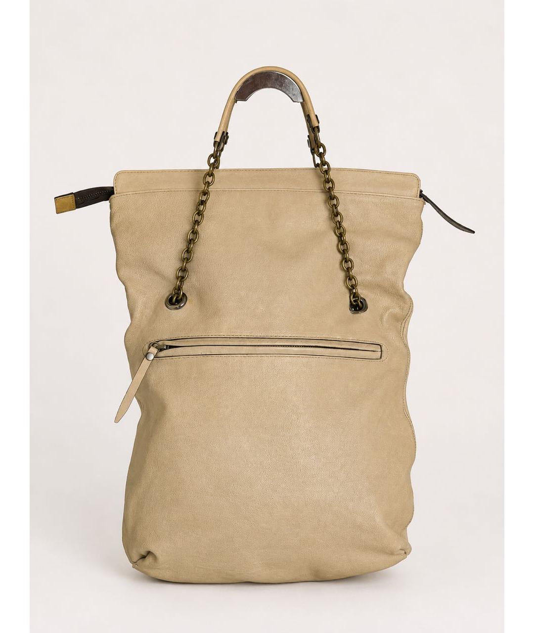 LANVIN Бежевая кожаная сумка тоут, фото 3