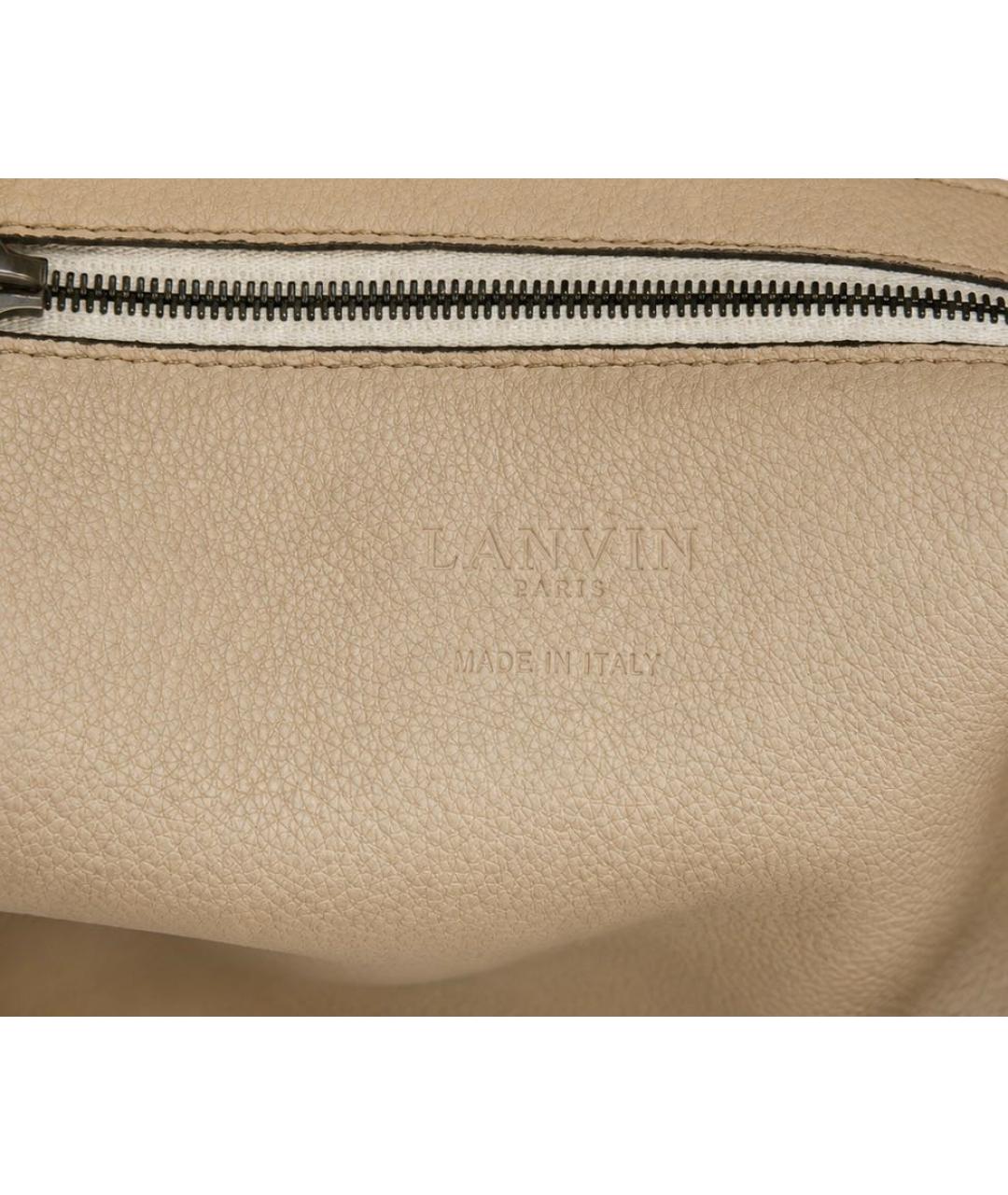 LANVIN Бежевая кожаная сумка тоут, фото 5