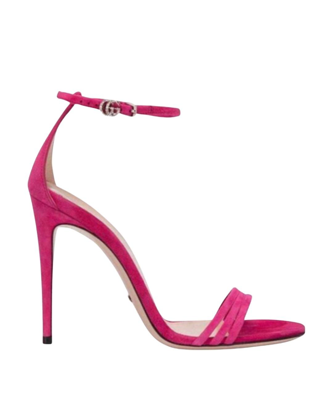 GUCCI Розовые замшевые босоножки, фото 1