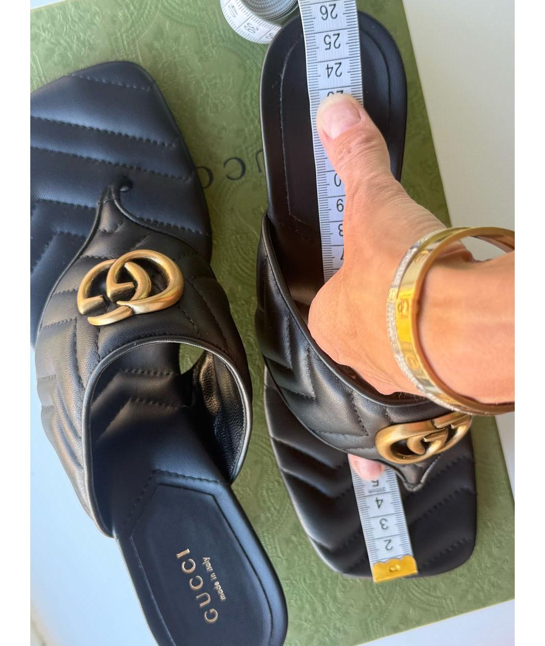 GUCCI Черные кожаные мюли, фото 7