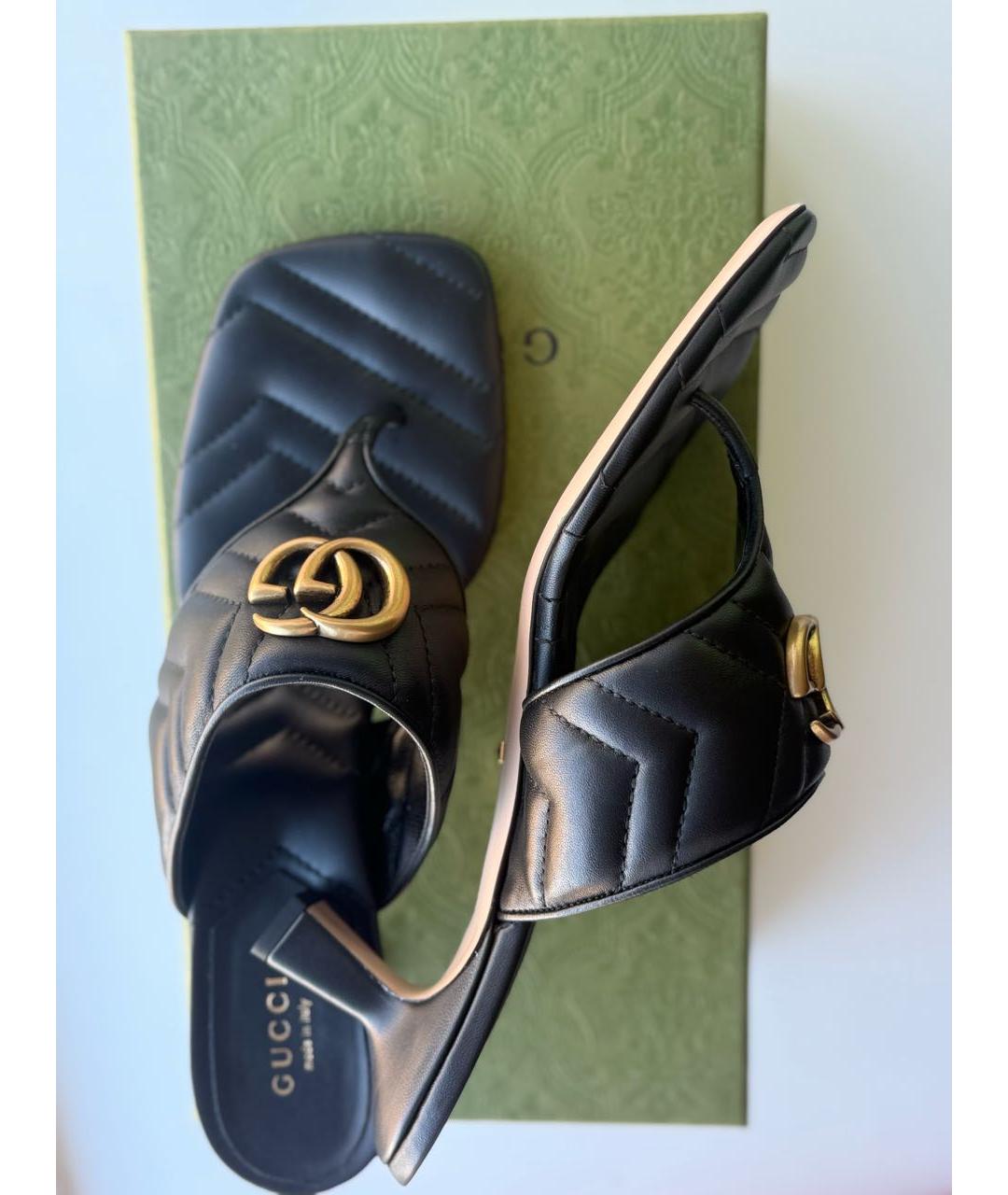 GUCCI Черные кожаные мюли, фото 8