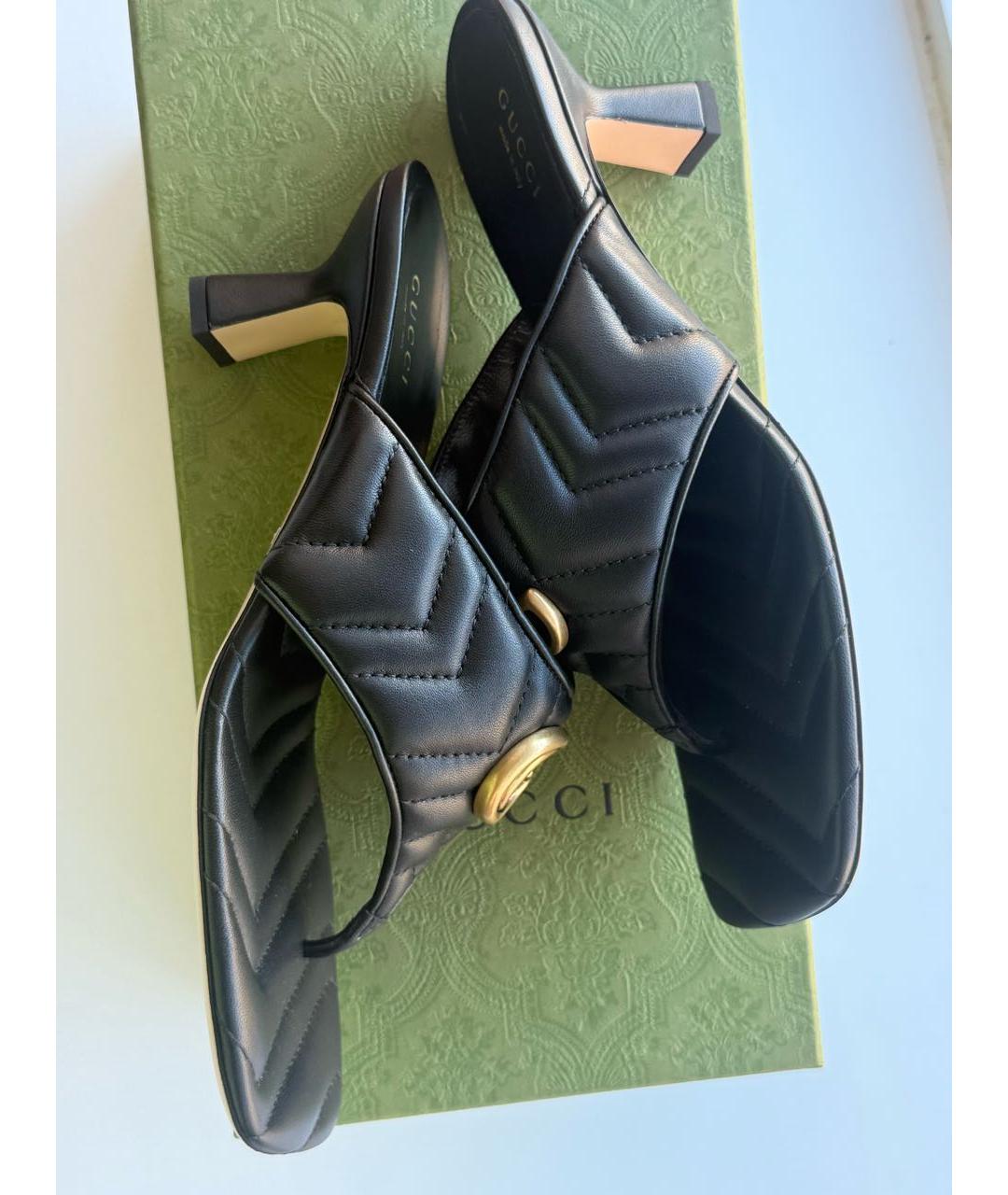 GUCCI Черные кожаные мюли, фото 4