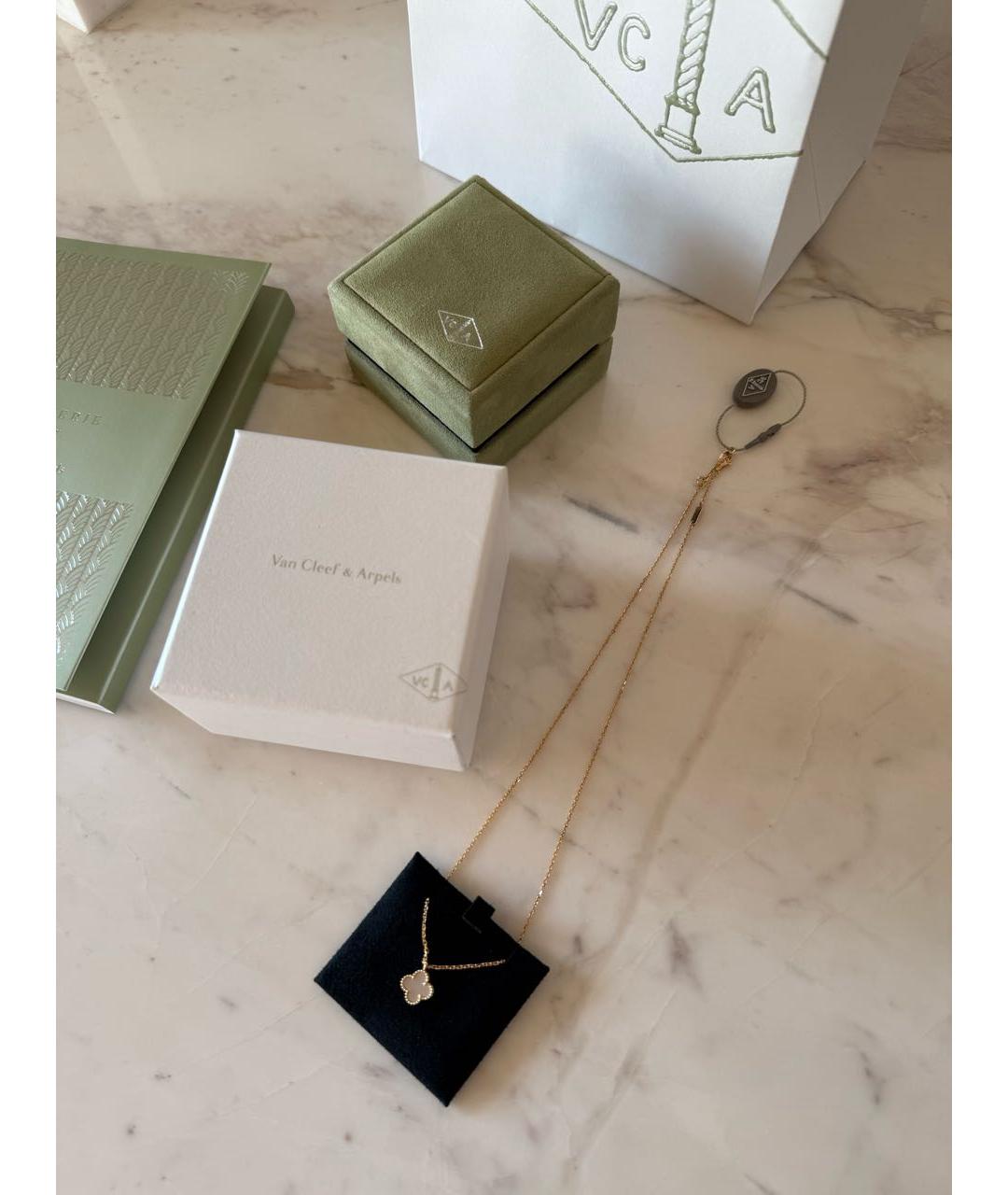 VAN CLEEF & ARPELS Белое колье из желтого золота, фото 4