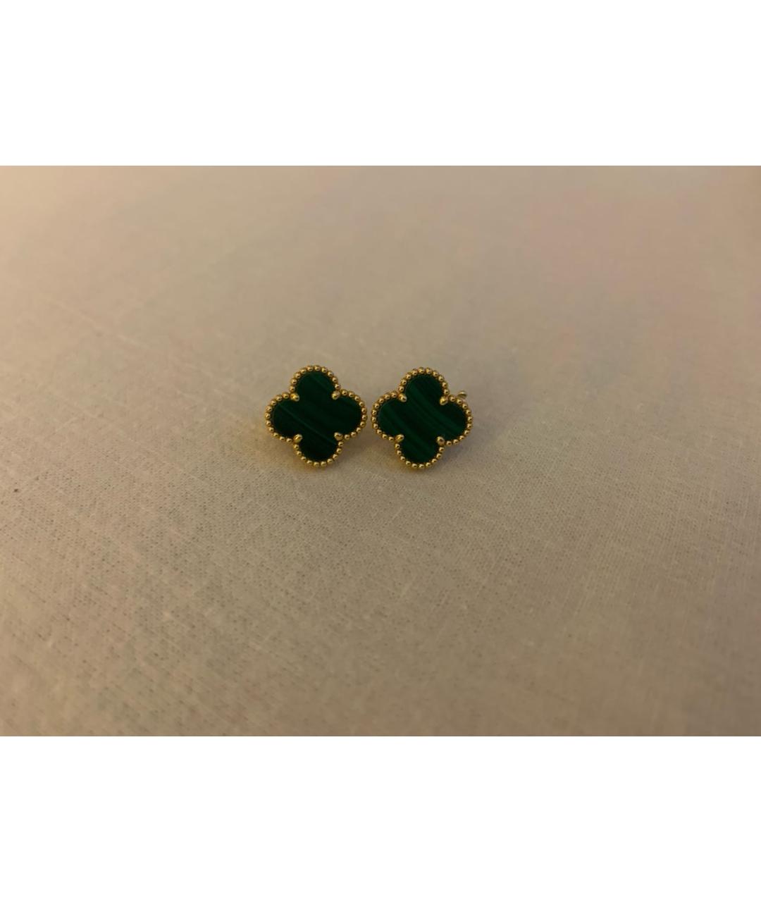 VAN CLEEF & ARPELS Зеленые серьги из желтого золота, фото 5