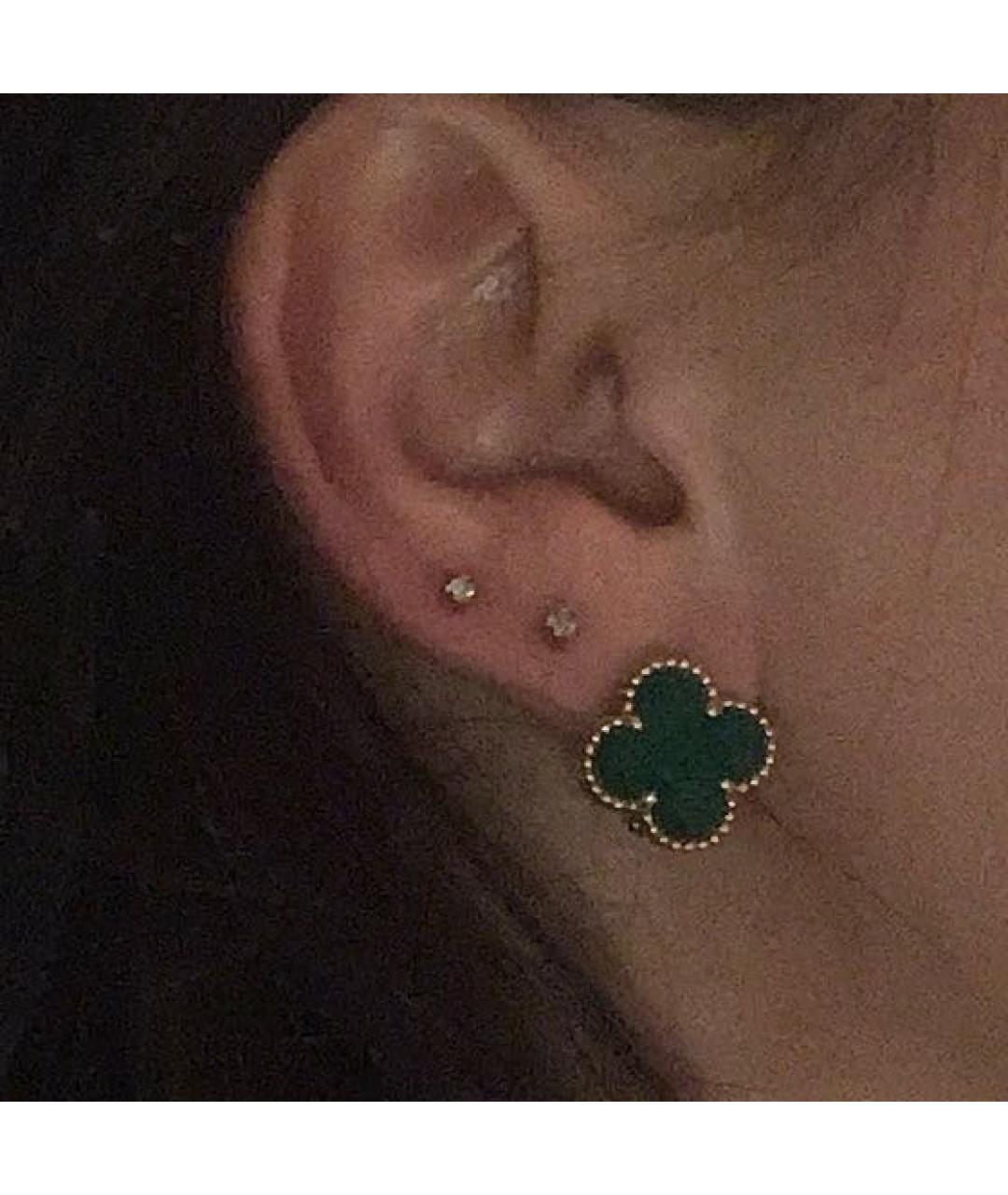 VAN CLEEF & ARPELS Зеленые серьги из желтого золота, фото 4