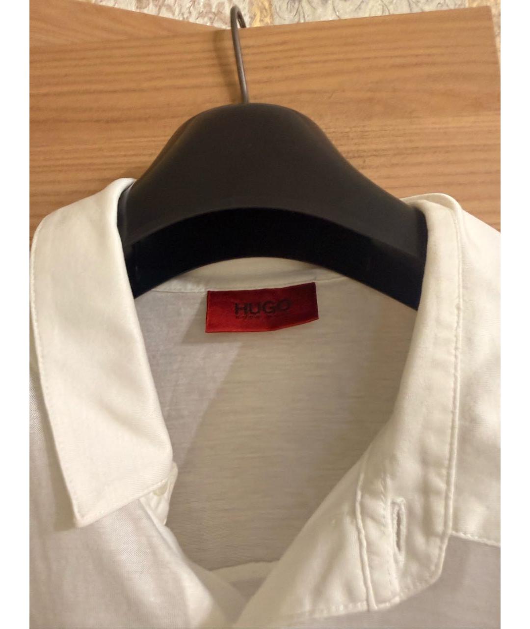 HUGO BOSS Белая хлопковая кэжуал рубашка, фото 3