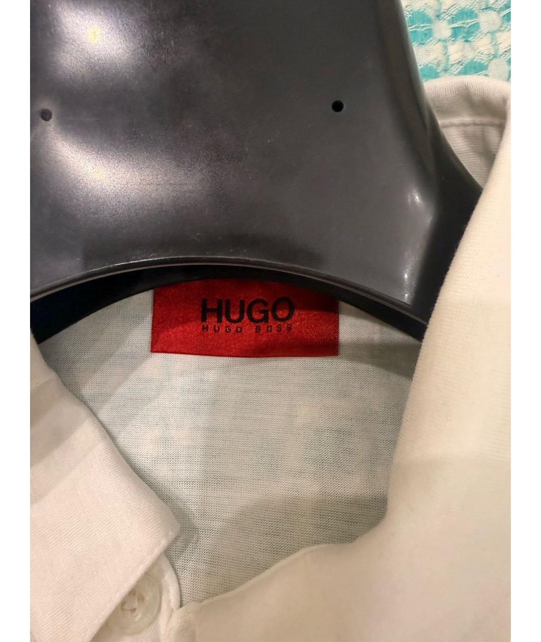 HUGO BOSS Белая хлопковая кэжуал рубашка, фото 5