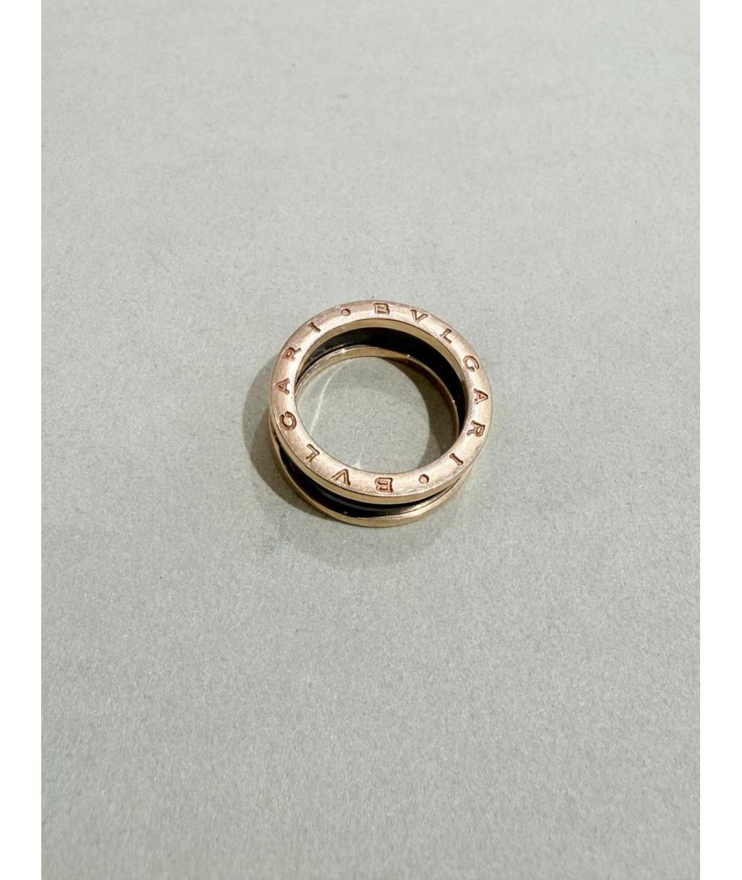BVLGARI Черное кольцо из розового золота, фото 4