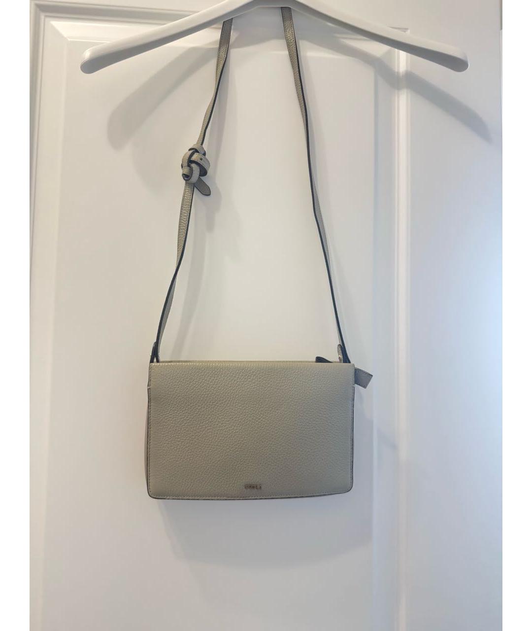 FURLA Бежевая кожаная сумка через плечо, фото 4