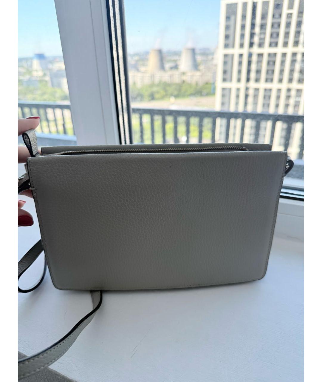 FURLA Бежевая кожаная сумка через плечо, фото 5