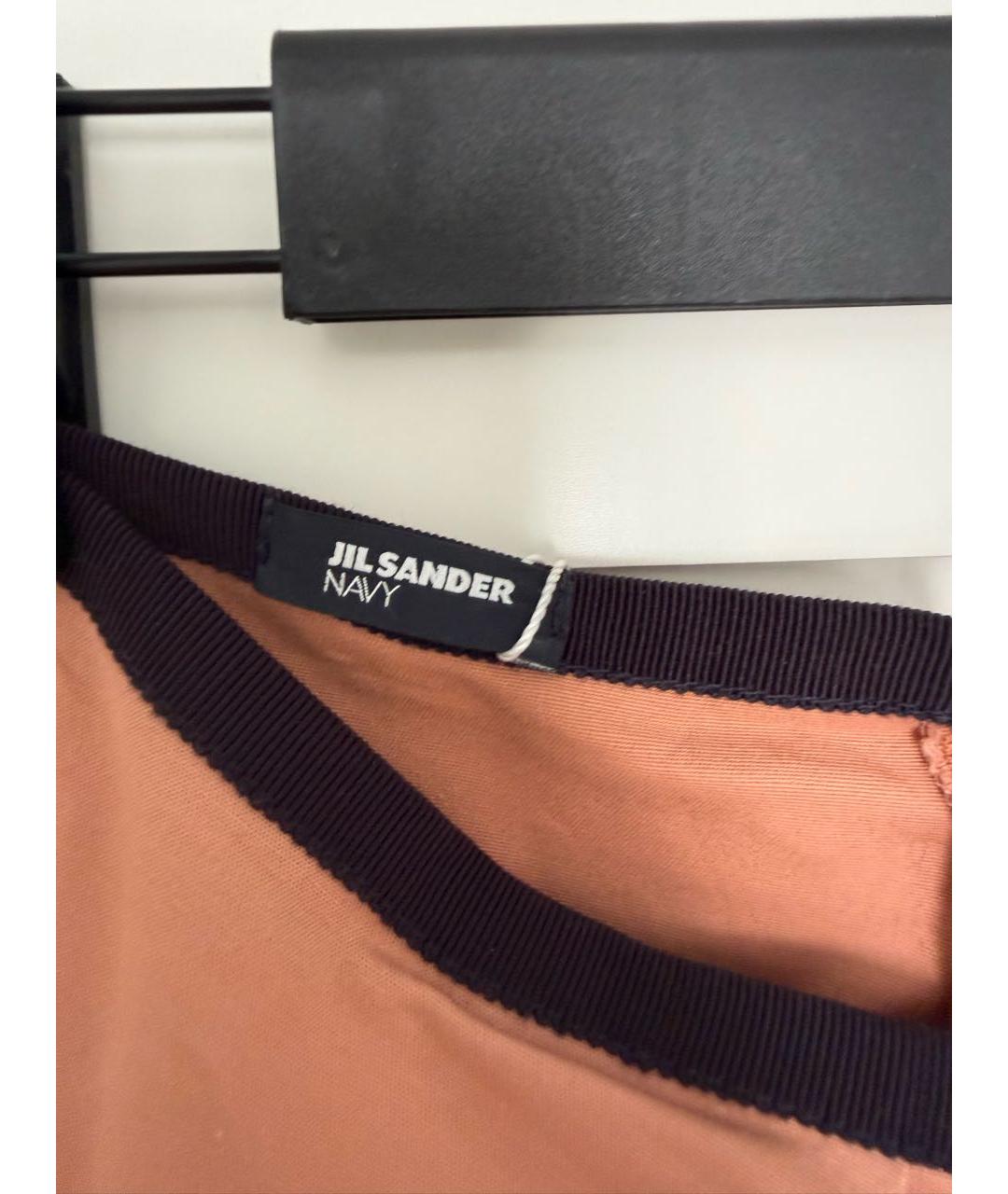 JIL SANDER Коралловая полиэстеровая юбка миди, фото 2