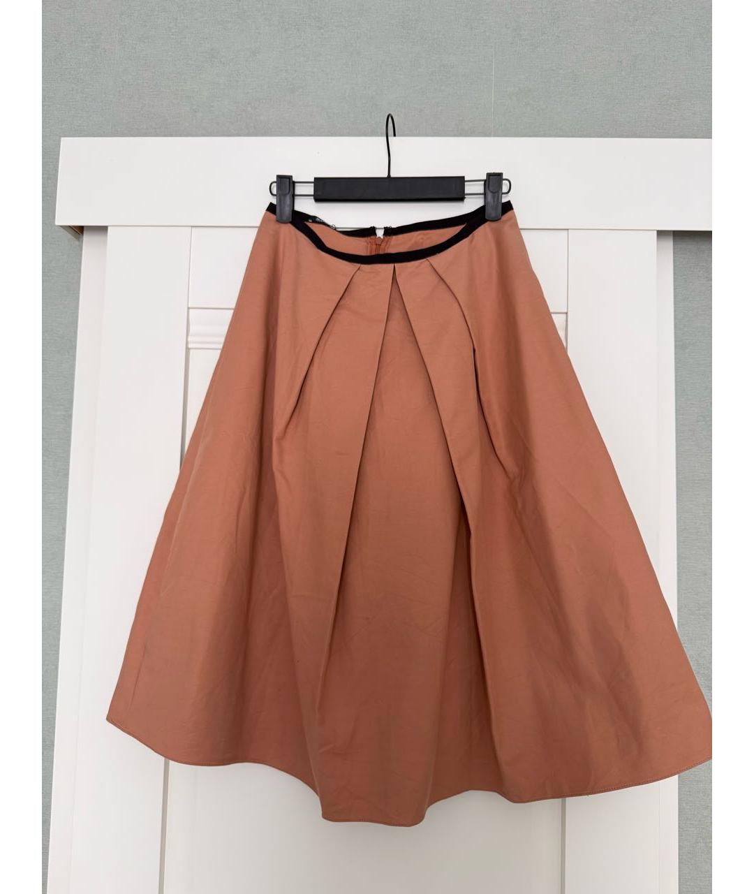 JIL SANDER Коралловая полиэстеровая юбка миди, фото 4