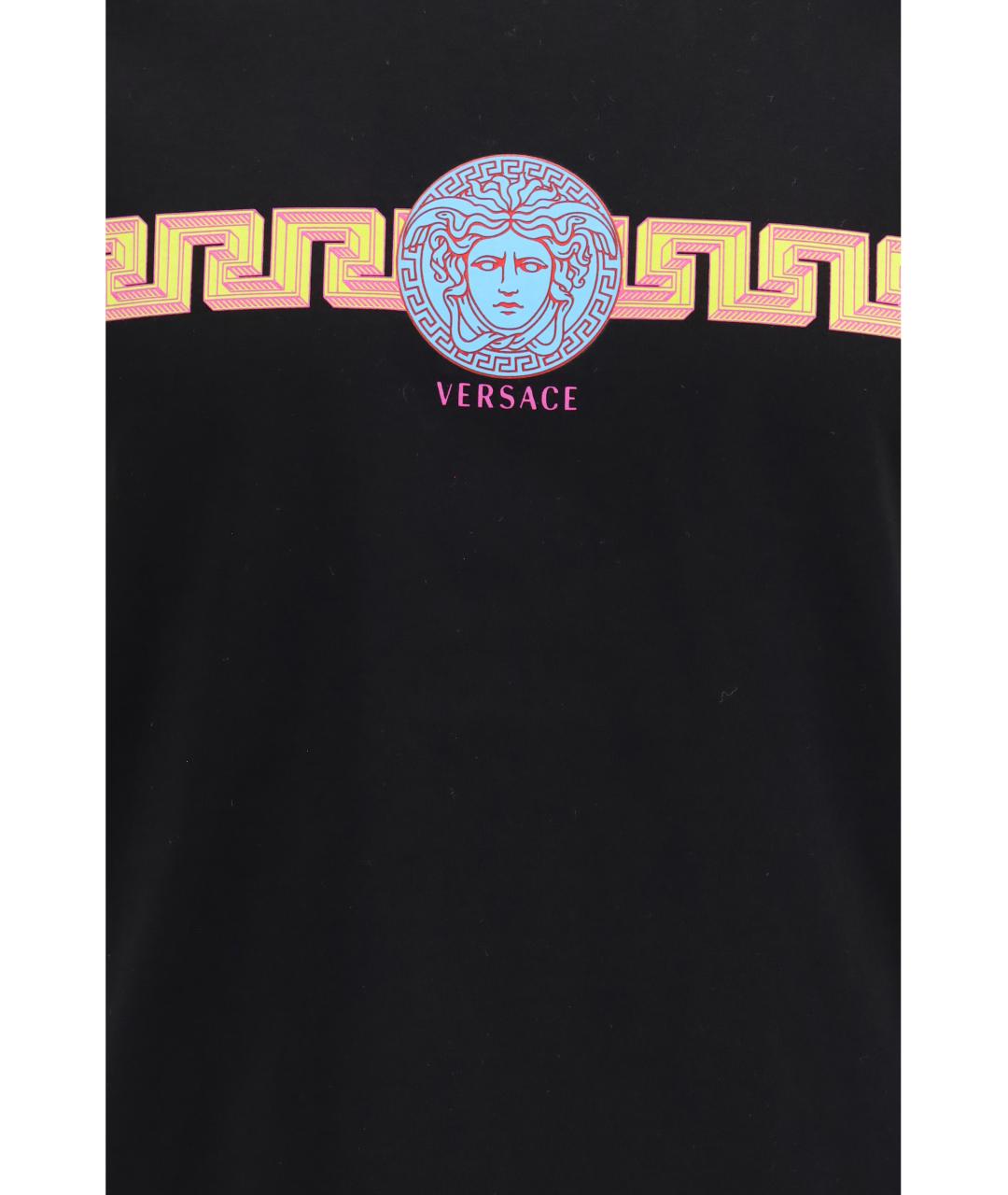 VERSACE Черная хлопковая футболка, фото 3