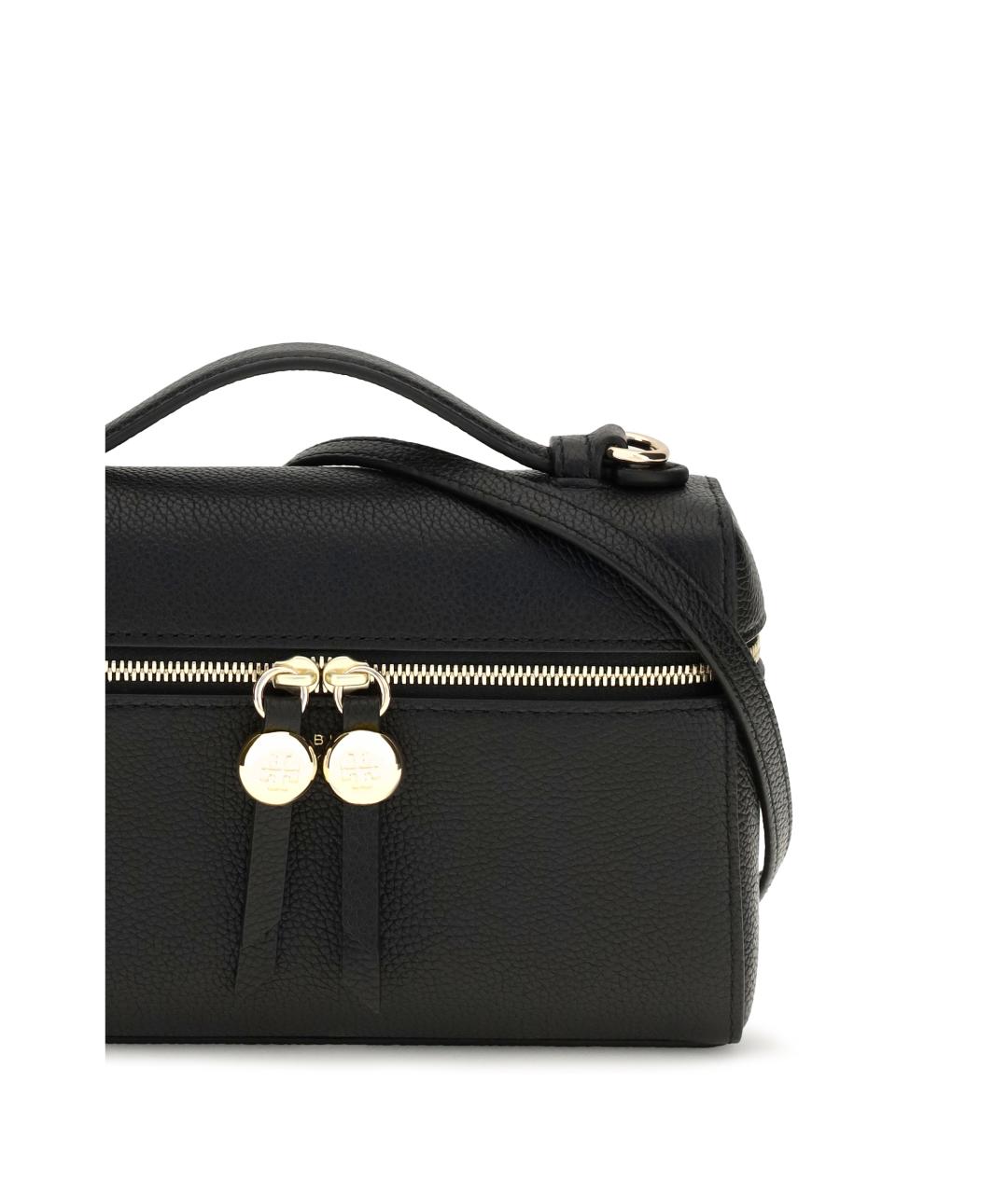 TORY BURCH Черная кожаная сумка с короткими ручками, фото 4