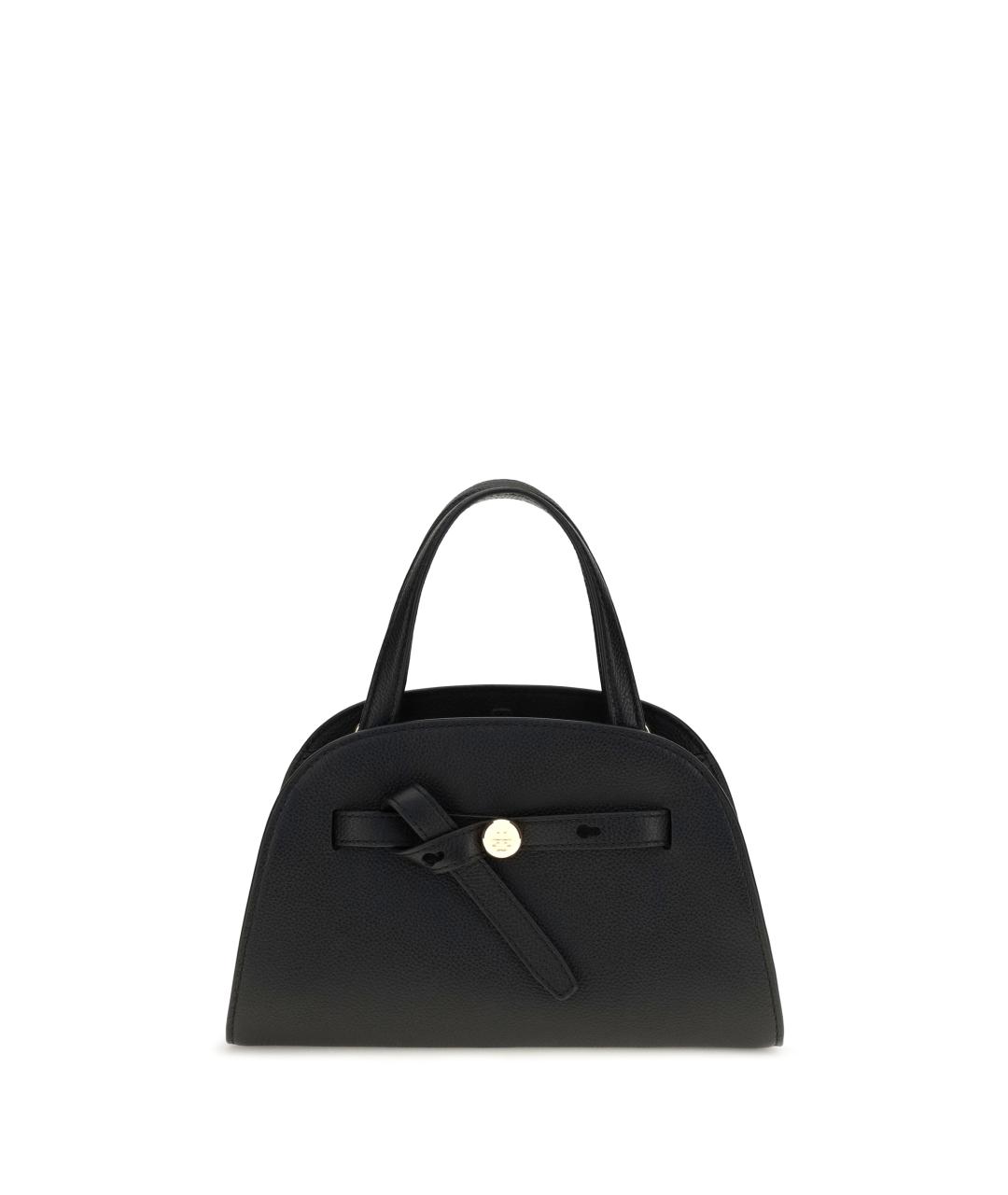 TORY BURCH Черная кожаная сумка с короткими ручками, фото 1