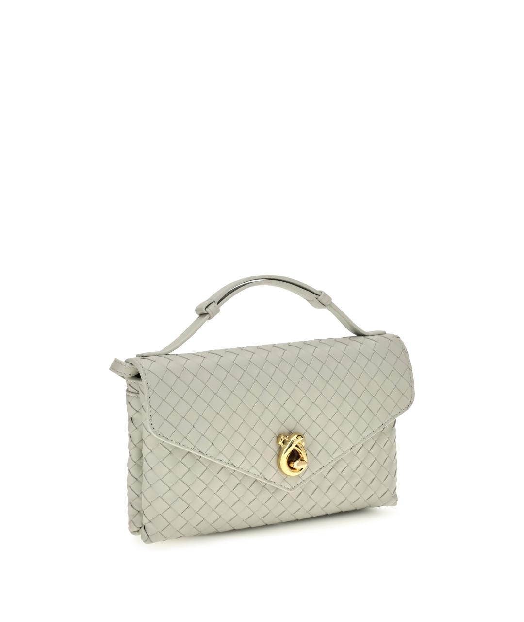 BOTTEGA VENETA Серая кожаная сумка через плечо, фото 2