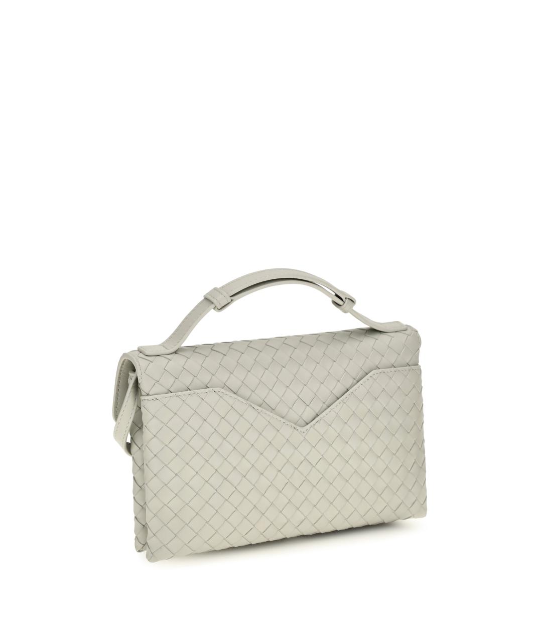 BOTTEGA VENETA Серая кожаная сумка через плечо, фото 3