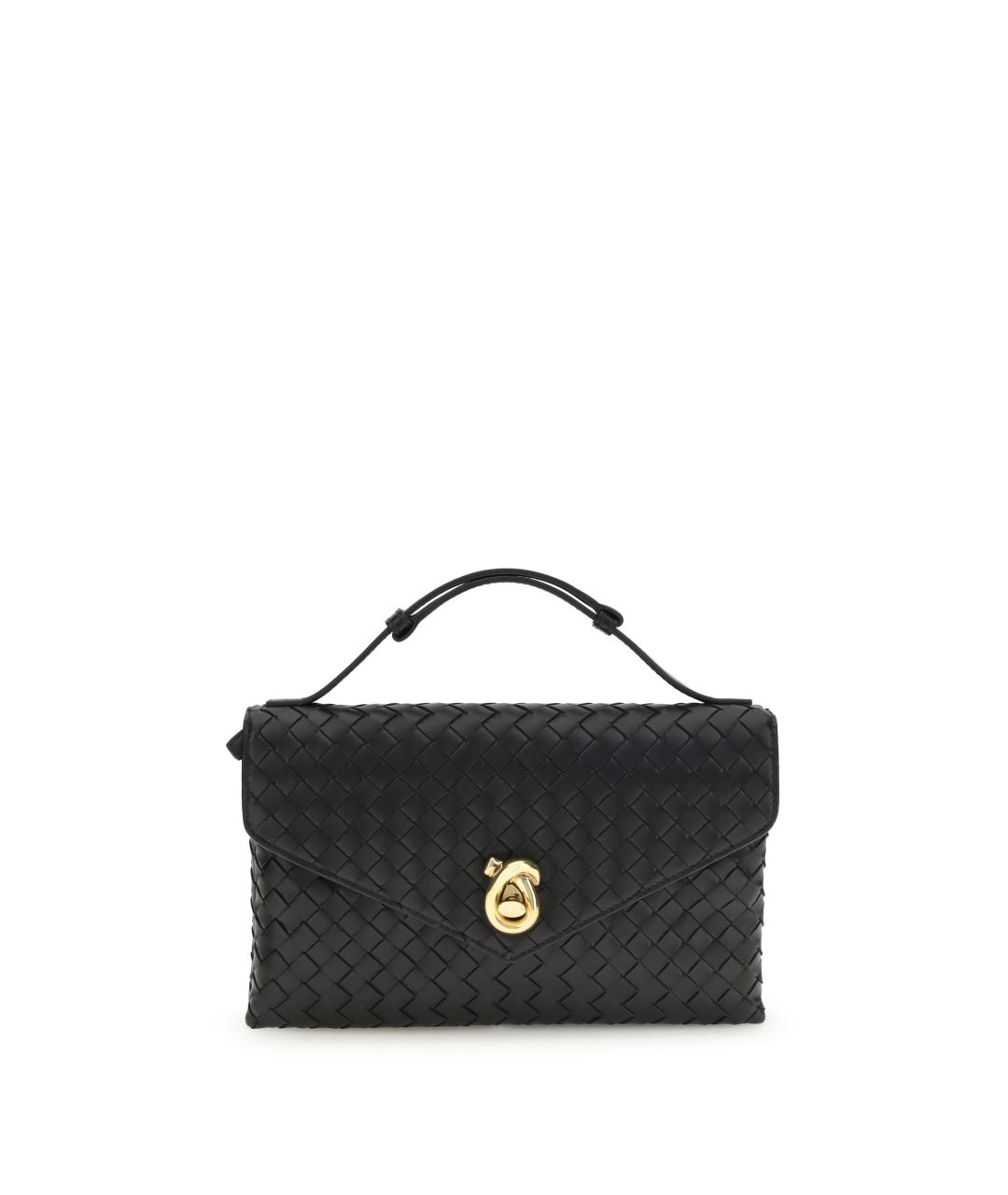 BOTTEGA VENETA Черная кожаная сумка через плечо, фото 1