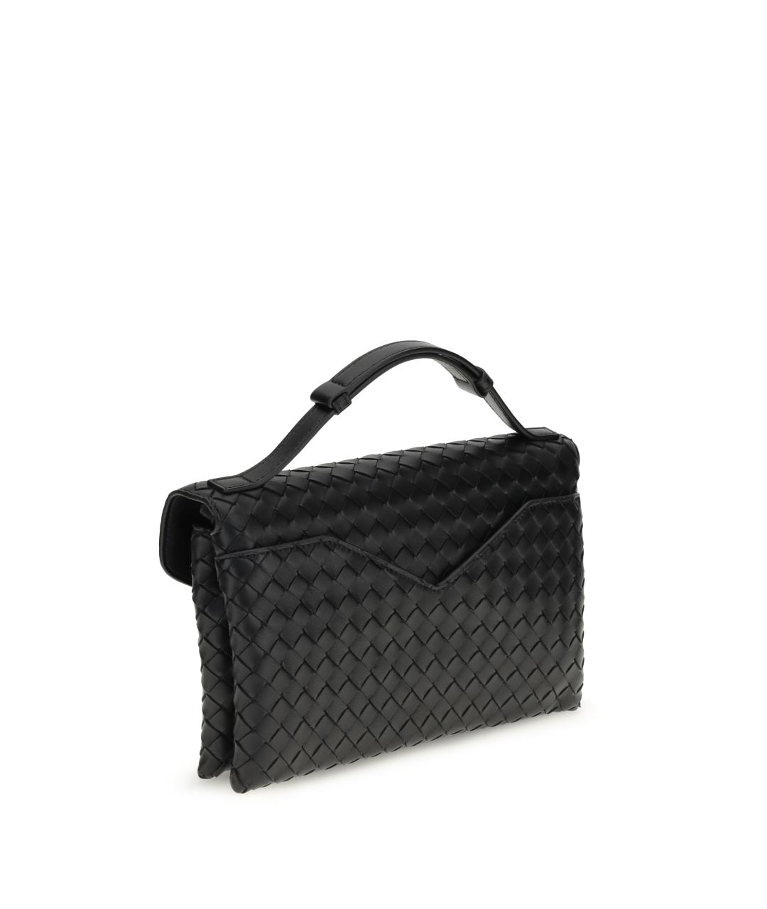 BOTTEGA VENETA Черная кожаная сумка через плечо, фото 3