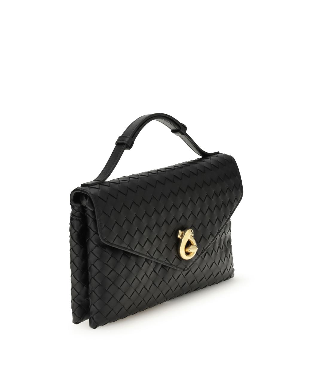 BOTTEGA VENETA Черная кожаная сумка через плечо, фото 2