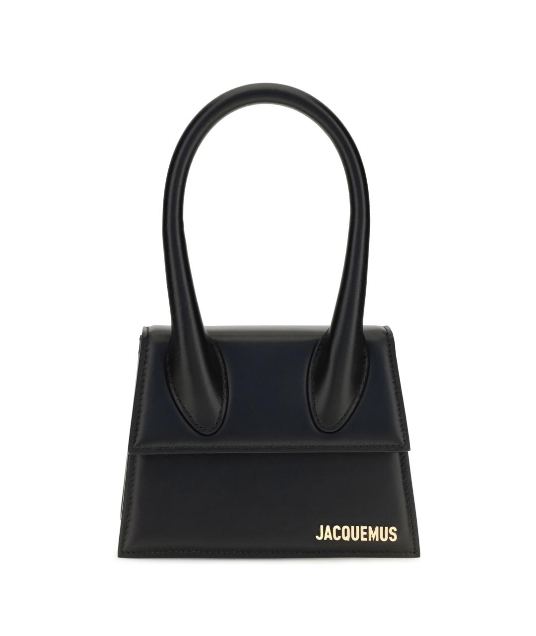 JACQUEMUS Черная кожаная сумка через плечо, фото 1