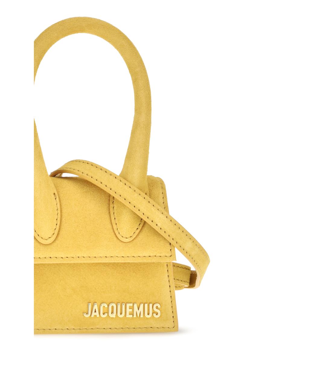 JACQUEMUS Желтая кожаная сумка через плечо, фото 4