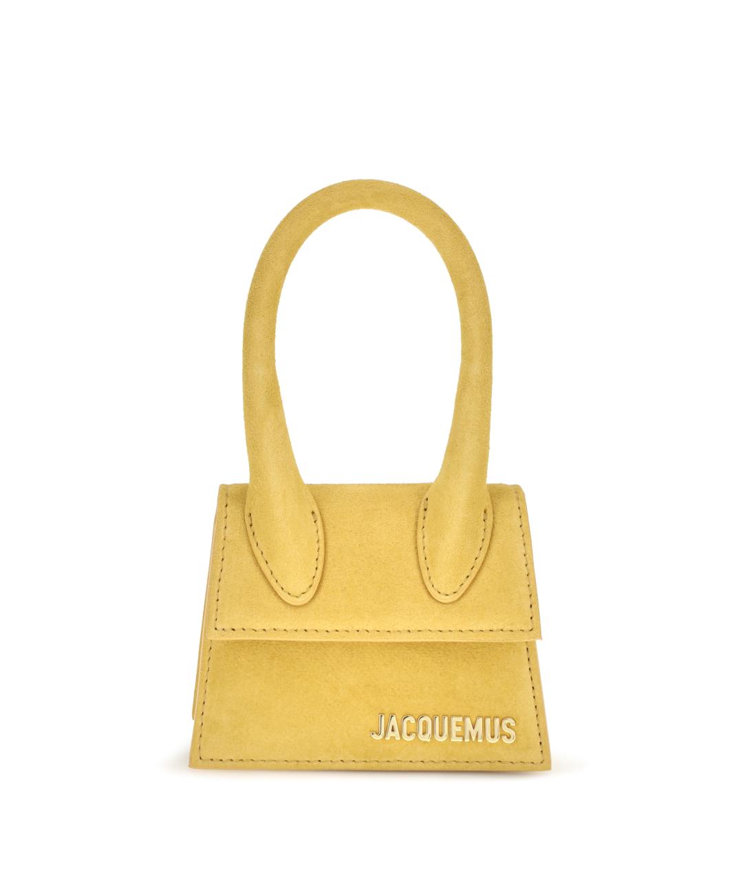 JACQUEMUS Желтая кожаная сумка через плечо, фото 1