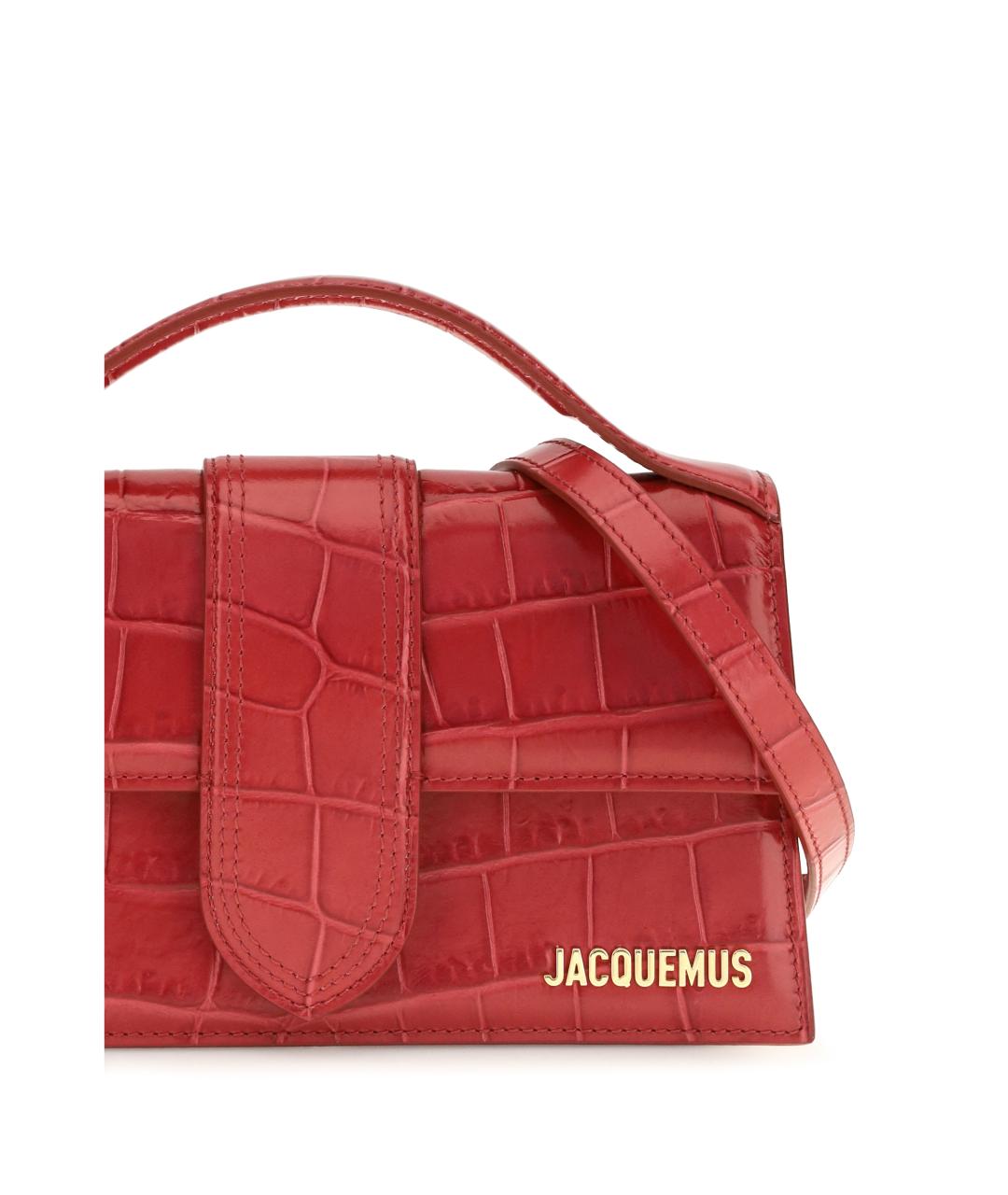 JACQUEMUS Красная кожаная сумка через плечо, фото 4