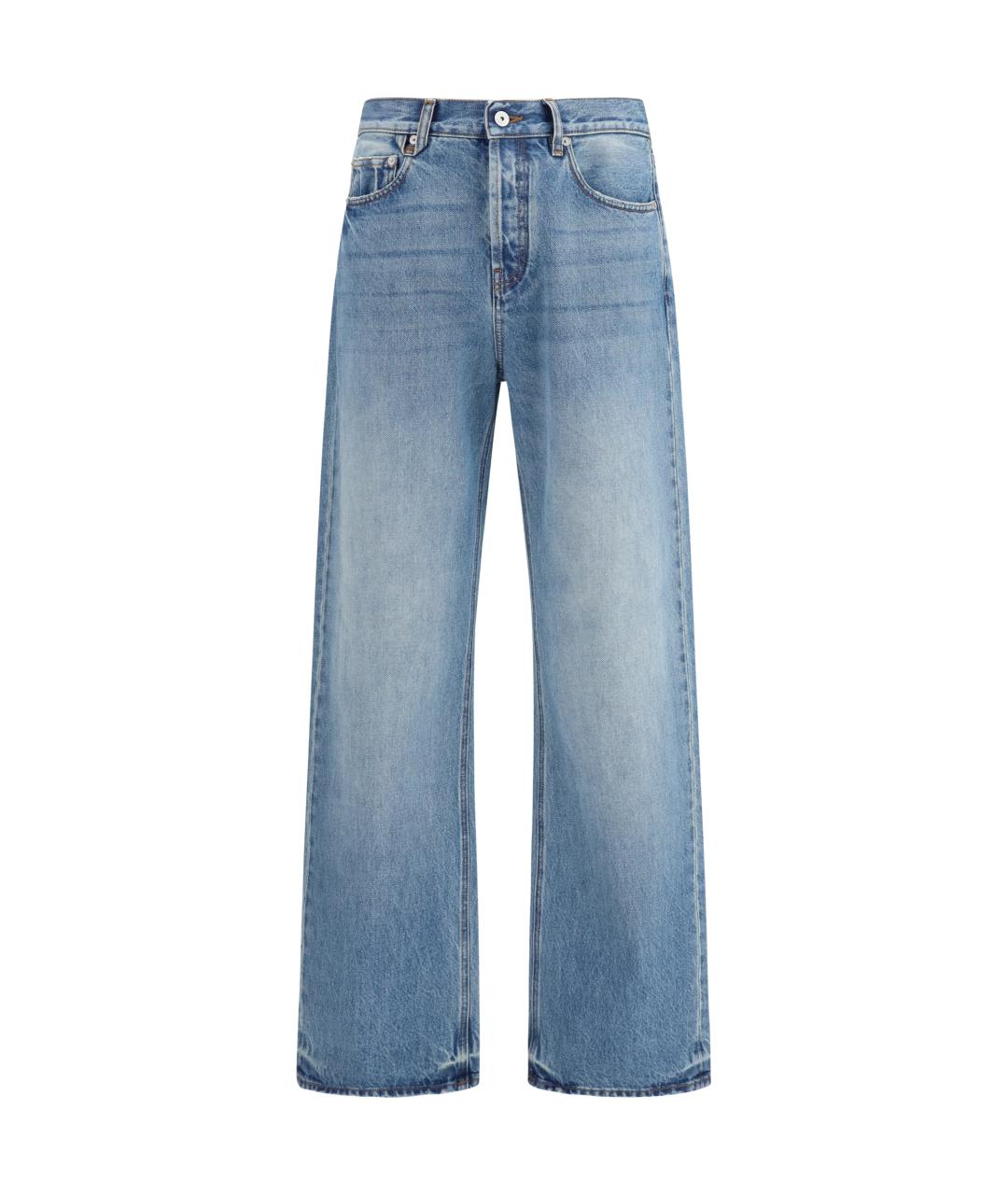 JACQUEMUS Голубые хлопковые прямые джинсы, фото 1