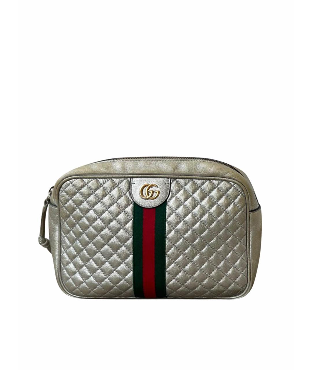 GUCCI Серебряная кожаная сумка через плечо, фото 1