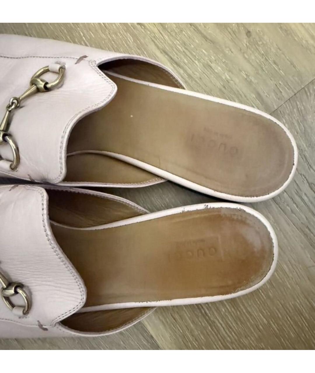 GUCCI Розовые кожаные мюли, фото 5