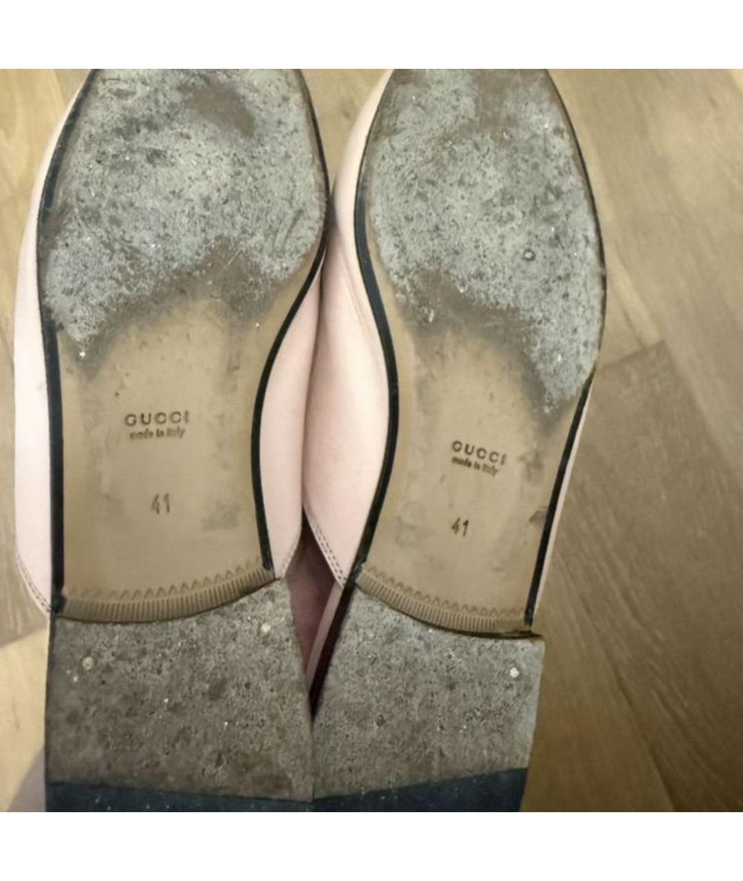 GUCCI Розовые кожаные мюли, фото 4