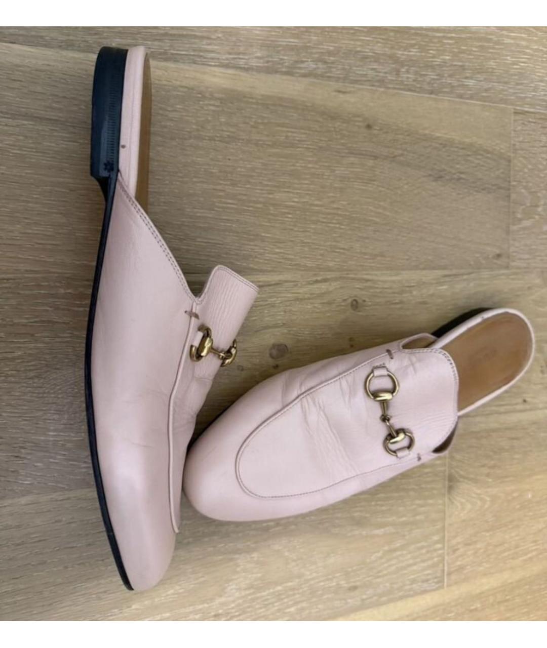 GUCCI Розовые кожаные мюли, фото 2