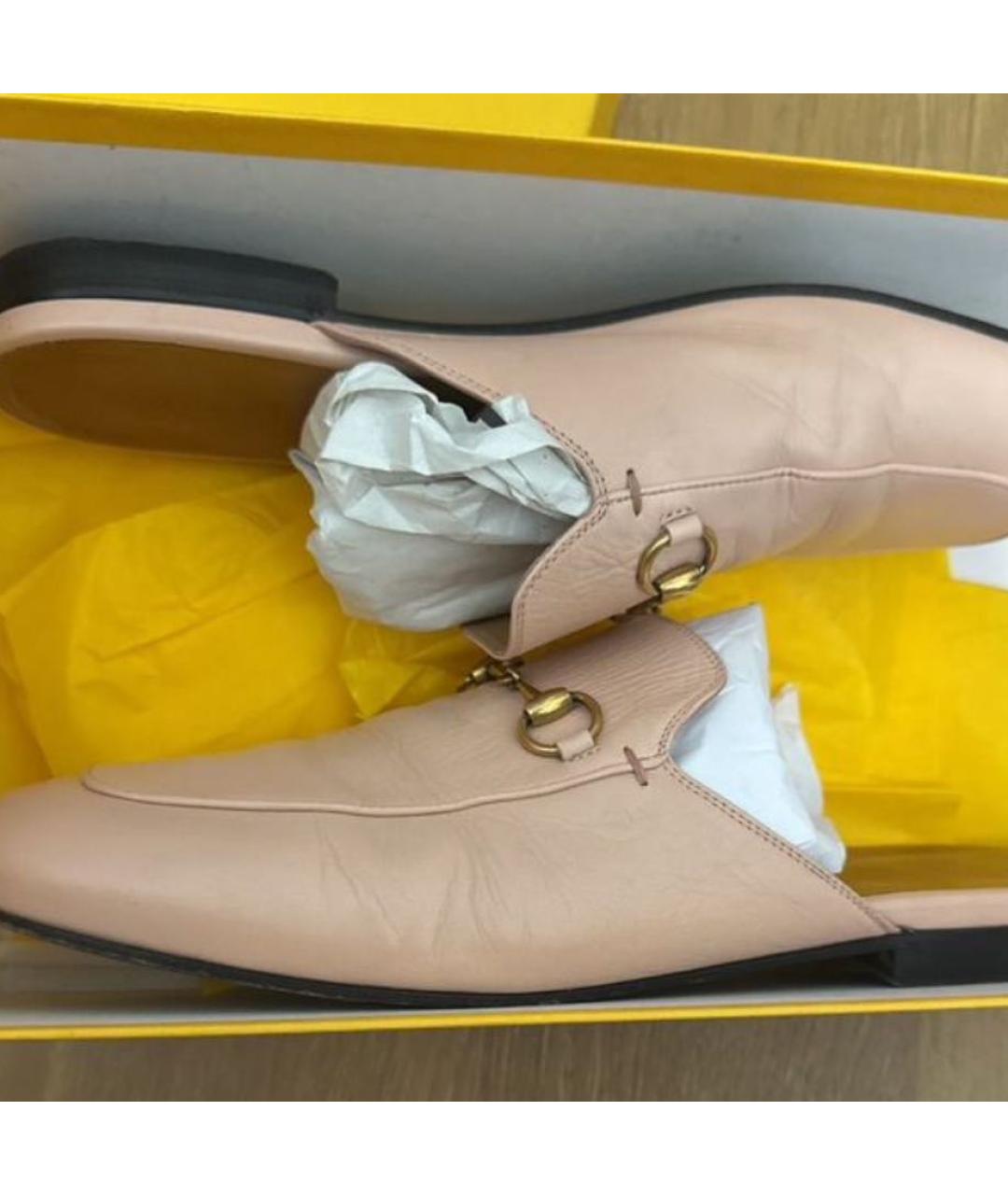 GUCCI Розовые кожаные мюли, фото 8