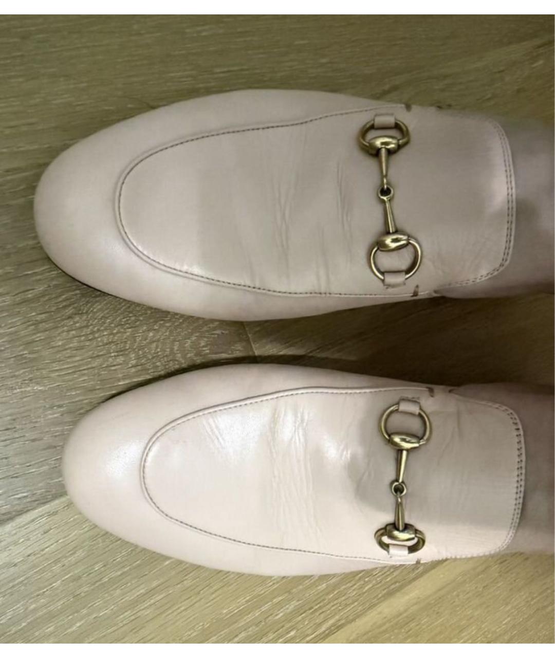 GUCCI Розовые кожаные мюли, фото 3