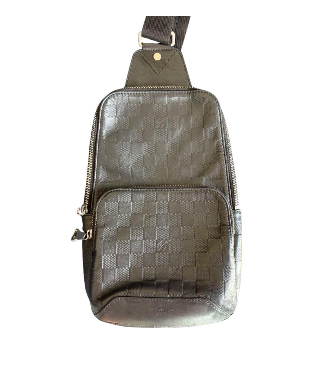 LOUIS VUITTON Черная кожаная сумка на плечо, фото 1